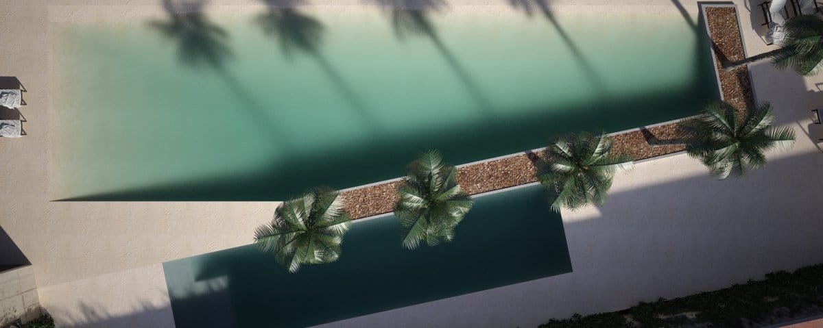 Test render piscina cenital por GAYARRE infografia