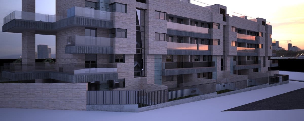 Test render exterior bloque de pisos por GAYARRE infografia