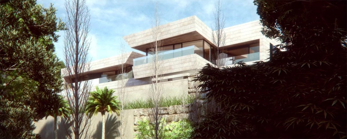 Render de Casa en Marbella por A-cero architects por GAYARRE infografia