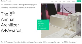 architizer home page web site