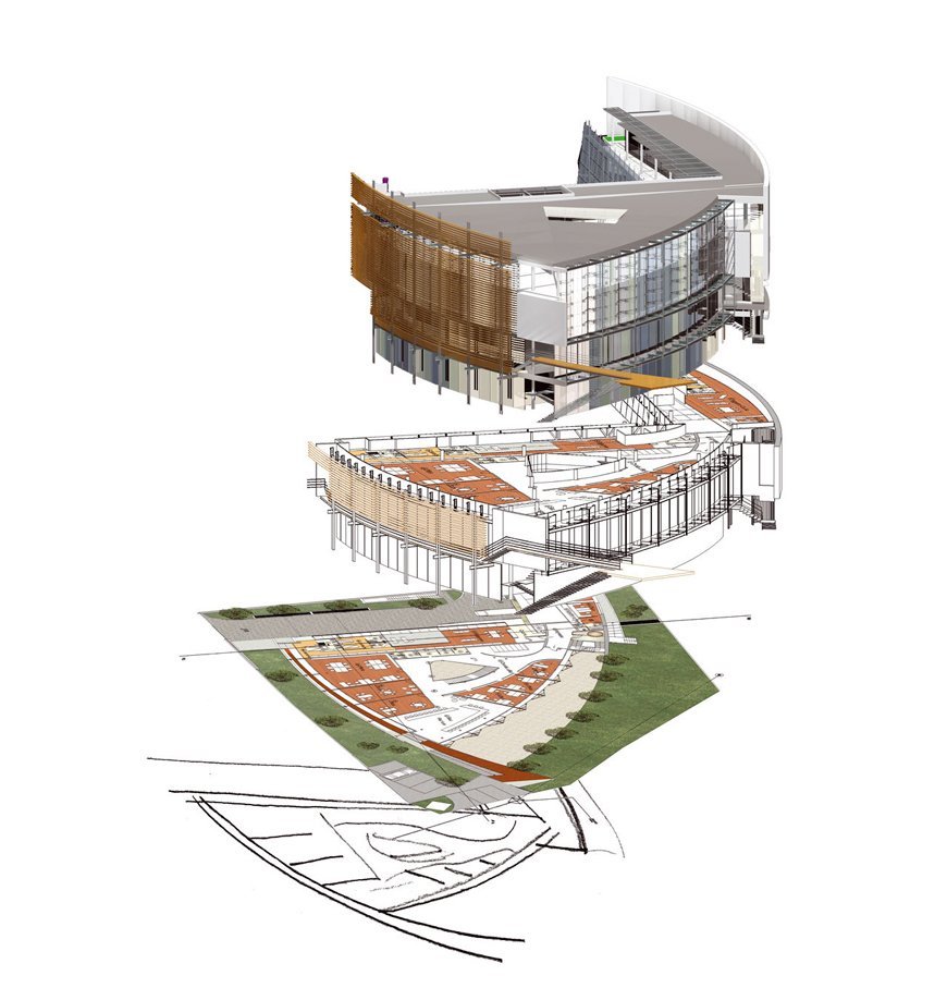axonometric view of a building
