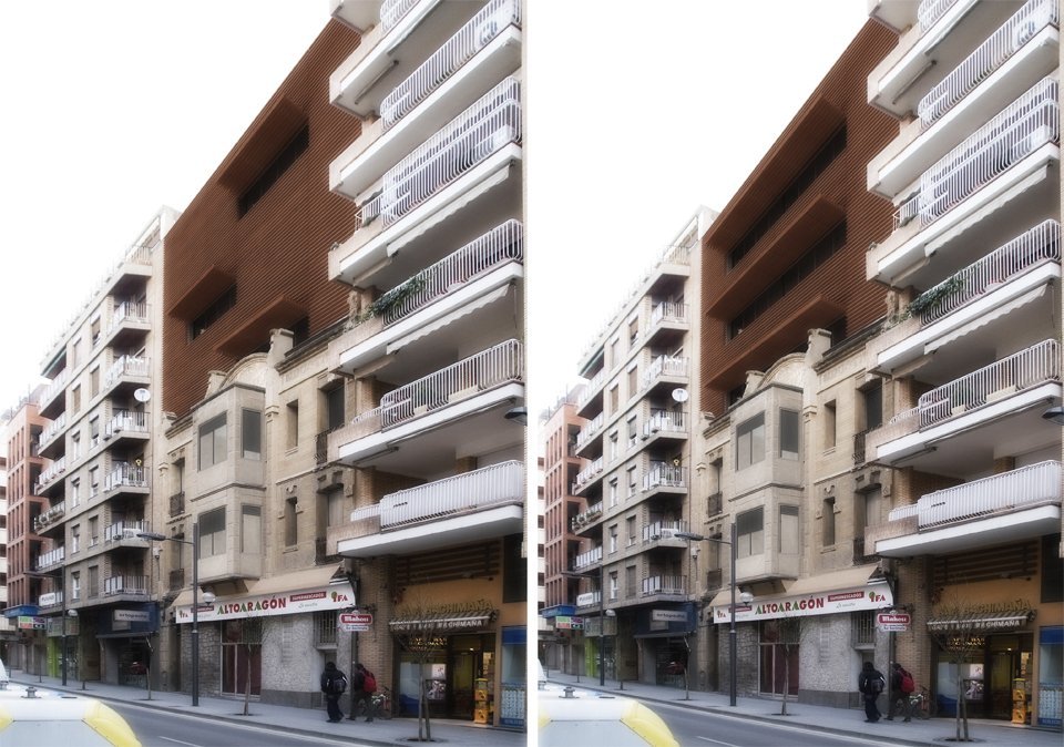 Render images with different facade solutions
