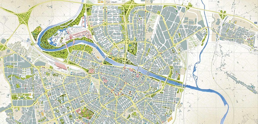 Zaragoza urban plan of the city