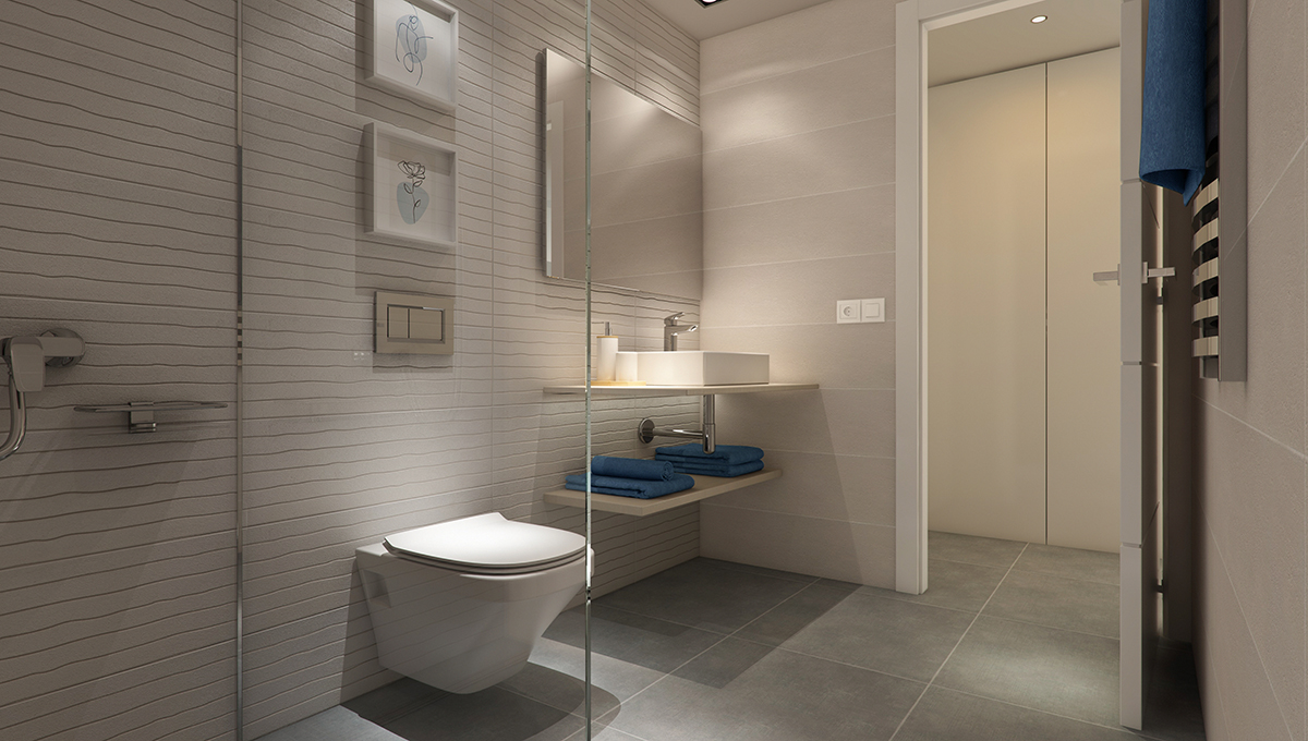 Interior render view of the bathroom