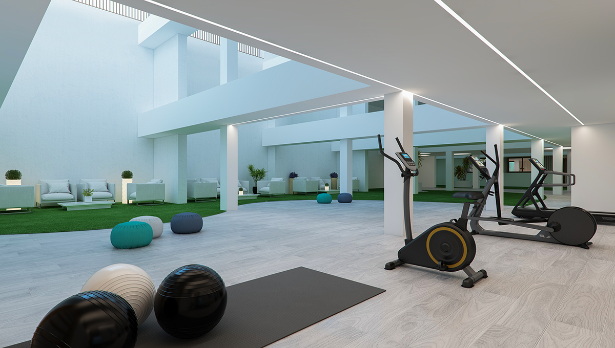 Interior render view of the gym