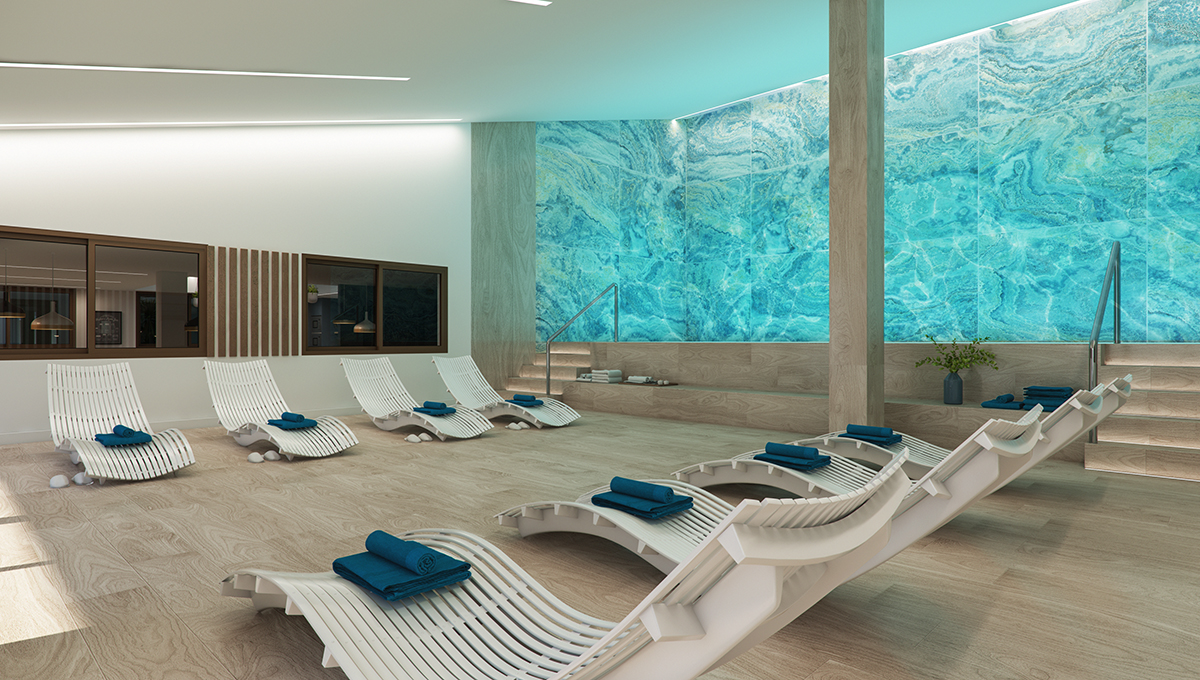 Interior render view of the spa