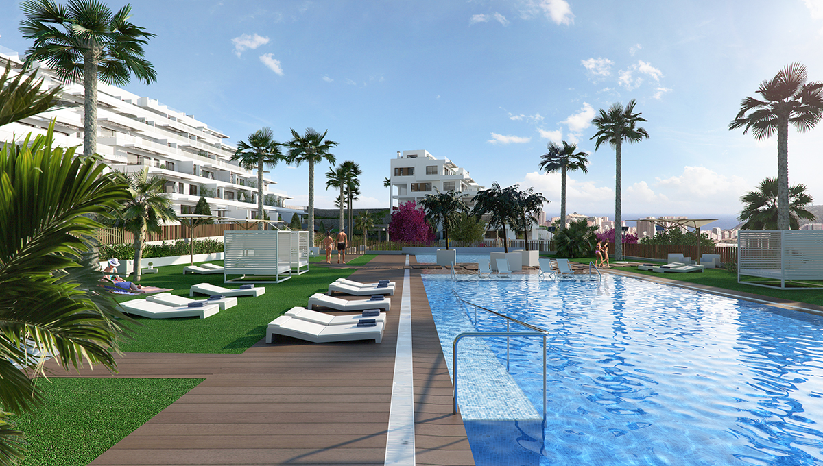 Exterior render view of the swimming pool