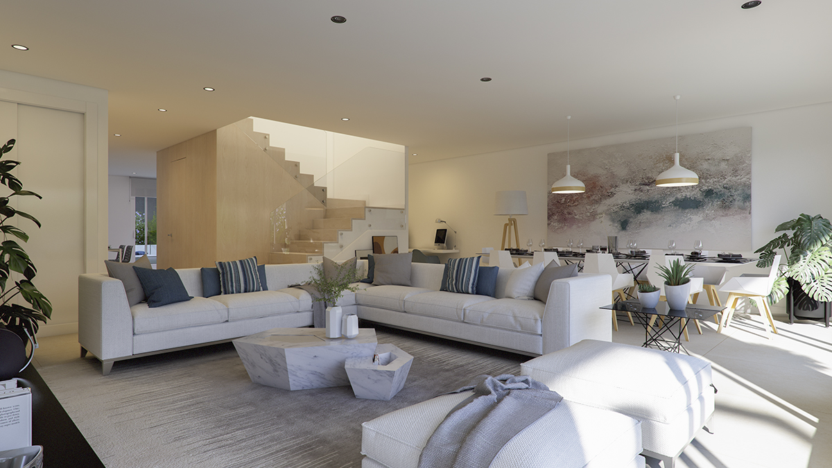 Render interior of the living room