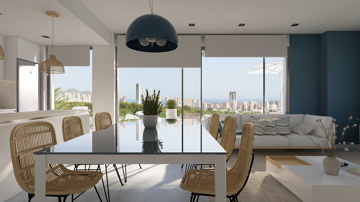 Virtual living room view of SEACAPE BLUE