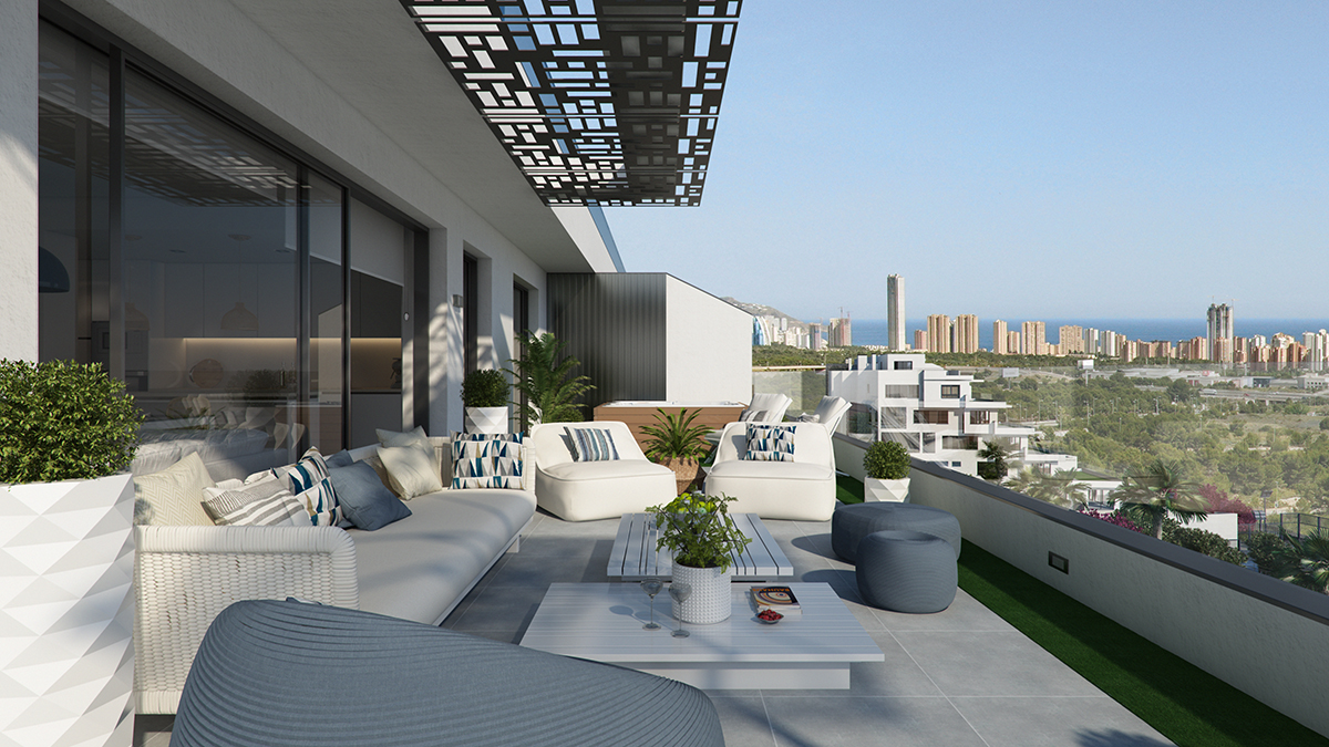 Virtual terrace view of SEACAPE BLUE